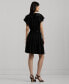 ფოტო #2 პროდუქტის Women's Belted Ruffle-Trim Satin Tiered Dress