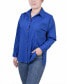 ფოტო #3 პროდუქტის Petite Long Sleeve Blouse with Chest Pockets