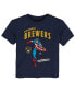 ფოტო #1 პროდუქტის Toddler Boys and Girls Navy Milwaukee Brewers Team Captain America Marvel T-shirt