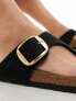 Фото #3 товара Birkenstock Gizeh big buckle sandals in black nubuck leather