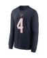 Фото #3 товара Men's Deshaun Watson Navy Houston Texans Player Name and Number Long Sleeve T-shirt