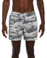 Men's Flock Logo-Print 5" Swim Trunks