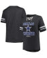 ფოტო #1 პროდუქტის Women's Heather Charcoal Dallas Cowboys Plus Size Lace-Up V-Neck T-shirt