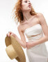 Фото #2 товара Topshop straw weave hat in natural