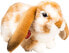 Фото #1 товара Мягкая игрушка Teddy-Hermann Заяц лежащий светло-коричневый-белый в клетку 30 см
