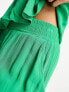 Vero Moda – Hose in leuchtendem Grün mit gesmoktem Bund und weitem Bein, Kombiteil