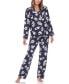 Women's Long Sleeve Floral Pajama Set, 2-Piece