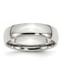 Stainless Steel Polished 6mm Half Round Band Ring