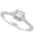 ფოტო #1 პროდუქტის Diamond Princess Halo Ring (1/3 ct. t.w.) in 14k White Gold
