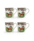 Woodland Thoroughbred Horse Mugs, Set of 4