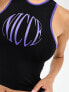 Nicce able cropped vest top in black with chest logo print