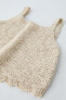 Linen blend knit top