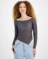 Фото #1 товара Juniors' Asymmetric Heart Knit Long Sleeve