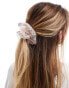 Фото #1 товара Pieces rhinestone and pearl glitter scrunchie in pink