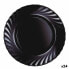 Плоская тарелка Luminarc Trianon Чёрный Cтекло (Ø 24,5 cm) (24 штук)