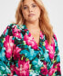 Фото #6 товара Women's Printed Surplice Top, XS-3X, Created for Macy's