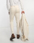 Фото #6 товара ASOS DESIGN wedding skinny suit trouser in linen mix in gingham in camel