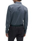 ფოტო #1 პროდუქტის Men's Structured Cotton Jacquard Slim-Fit Dress Shirt