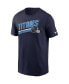 Фото #4 товара Men's Navy Tennessee Titans Essential Blitz Lockup T-shirt