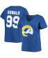 ფოტო #1 პროდუქტის Women's Plus Size Aaron Donald Royal Los Angeles Rams Name Number V-Neck T-shirt