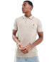 French Connection single tipped polo in stone