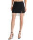 ფოტო #3 პროდუქტის Women's Fringe-Trimmed Slit-Front Mini Skirt