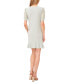 ფოტო #2 პროდუქტის Women's Mixed Media Puffed Clip Dot Short Sleeve Dress