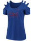 Фото #2 товара Women's Royal Chicago Cubs Three Strap Open Shoulder T-shirt