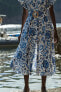 Фото #2 товара Платье из ткани с принтом с ажурной вышивкой ZARA