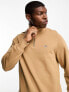 GANT shield logo half zip sweatshirt in khaki tan