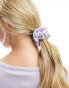 Фото #4 товара ASOS DESIGN mix & match fitted pyjama tee with picot trim and scrunchie in lilac