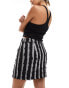 Фото #4 товара Object raw denim stripe mini skirt in washed black