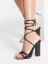 Фото #5 товара Public Desire Exclusive – Amira – Sandalen in Metallic-Lila mit Blockabsatz