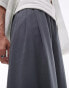 Фото #3 товара Topman smart drape wide leg trousers trouser in charcoal