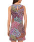 ფოტო #4 პროდუქტის Petite Printed Round-Neck Sleeveless Swing Dress