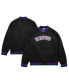 ფოტო #1 პროდუქტის Men's Black Philadelphia 76ers Hardwood Classics Throwback Wordmark Raglan Full-Snap Jacket