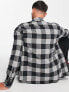 ONLY & SONS buffalo check shirt in grey and black