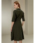 ფოტო #6 პროდუქტის Women's Front Tie Wrap Silk Dress