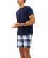 Men's 2-Pc. Solid Henley & Plaid Pajama Shorts Set