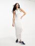 Фото #1 товара Only exclusive racer neck contrast binding maxi dress in white & green