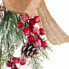 Фото #4 товара Дверная вешалка Рождество Белая Красно-зеленая Натуральный ротанг Пластик 55 см Shico