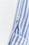 Linen blend knotted striped shirt