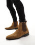 Walk London City Chelsea Boots In Tan Suede