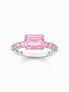 Thomas Sabo TR2451-051-9-56 Silver solitaire ring w. pink-coloured stones