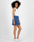 ფოტო #3 პროდუქტის Juniors' High-Rise Zip-Back Mini Denim Skirt
