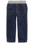 Фото #10 товара Toddler Drawstring Pull-On Jeans - Dark Blue 3T