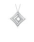 Stunning Sterling White Gold Plated Silver Modern Pendant