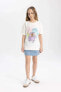 Kız Çocuk T-shirt Ekru C0146a8/er99