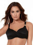 Фото #1 товара Miraclesuit Womens D-DDD Cup Solid Surplice Bra Top Swimwear Black Size 38DD