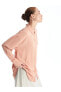 Düz Uzun Kollu Keten Görünümlü Kadın Gömlek Tunik